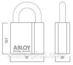 Замок навесной ABLOY PL340 *PROTEC2 TA77ZZ 2KEY PR2_T NR_shackle 25мм 10мм BOX
